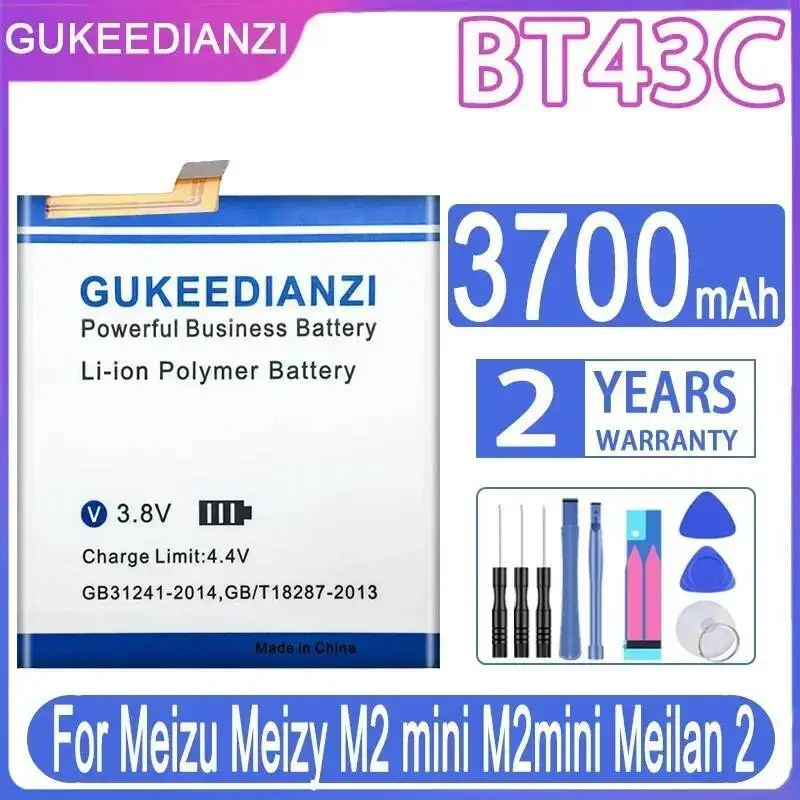 

Mobile Phone Battery For Meizu Meizy M2 Mini M2mini Meilan 2 Premium Replacement 3700Mah BT43C