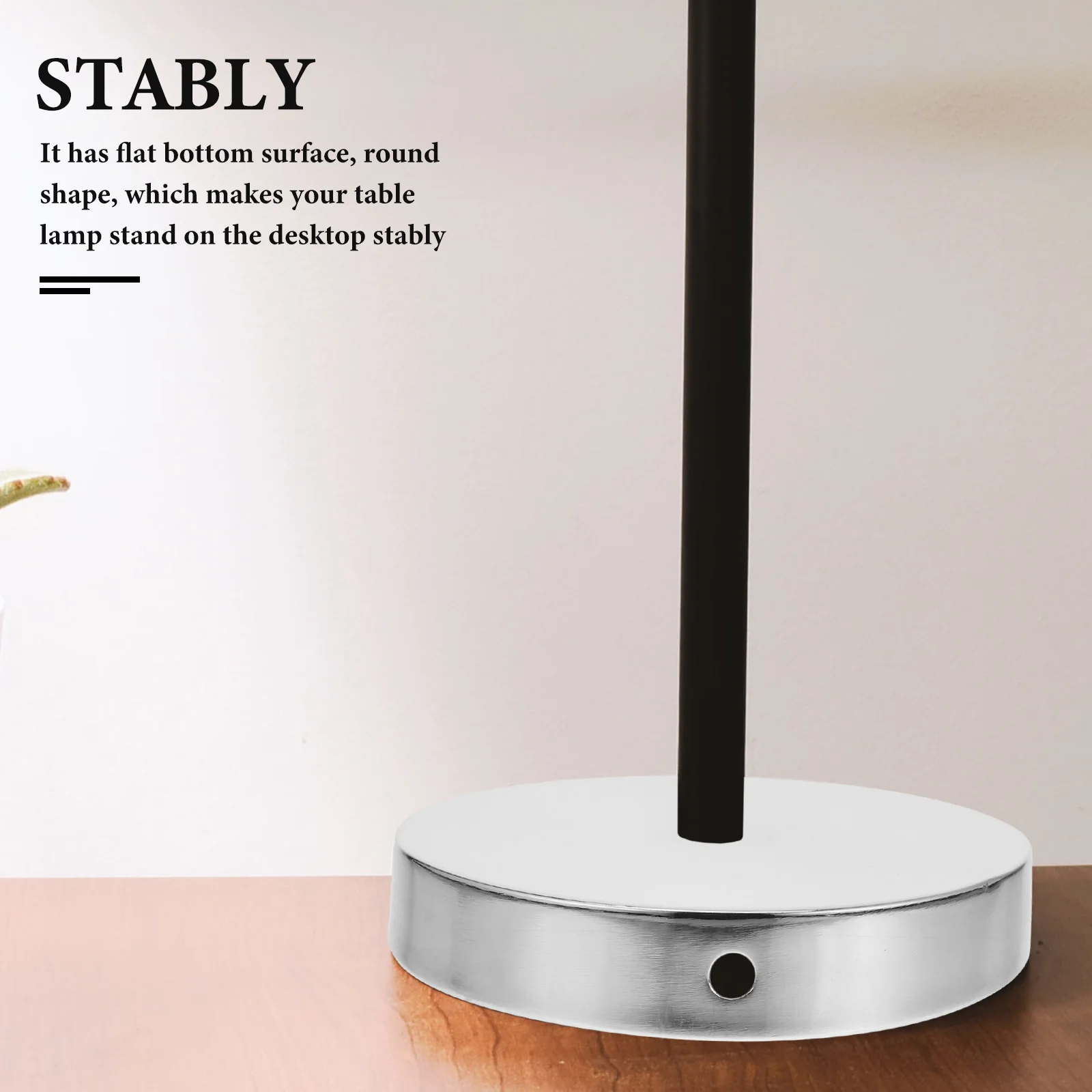 

Table Lamp Base Iron Round Stand For Diy Night Lamp Metal Display Base With Wire Hole Smooth Table Light Stand