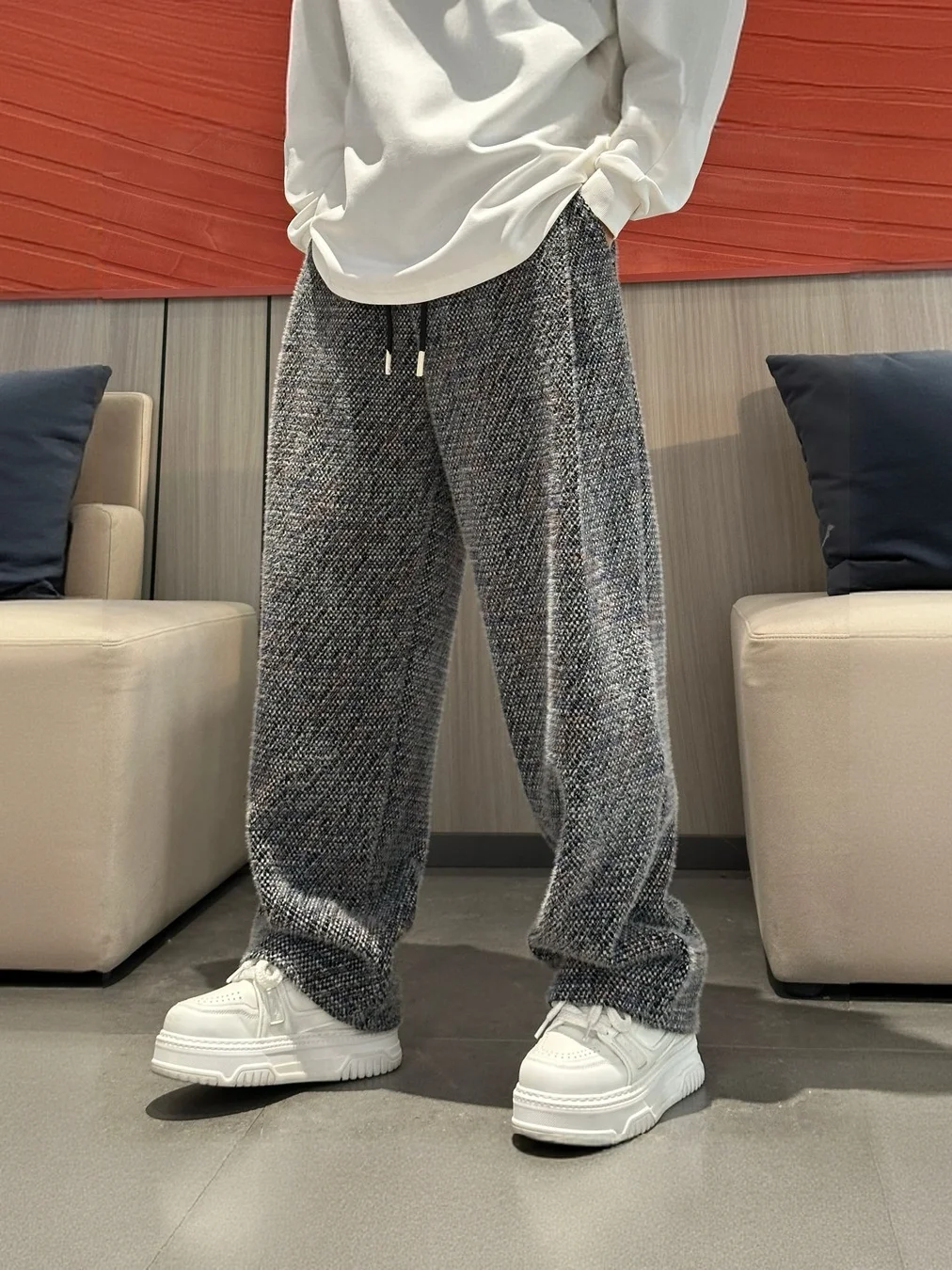 

Мужские повседневные утепленные бархатные брюки прямого кроя, осенне-зимние, новая модель, свободный крой, универсальные, широкие, длинные, спортивные штаны