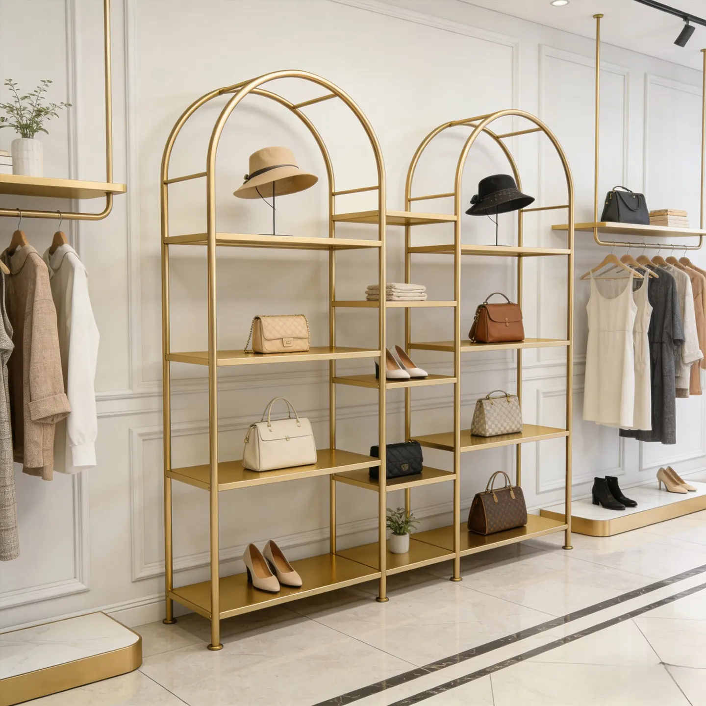 Clothing store display rack Floor-to-ceiling shoe bag display cabinet Cosmetics multi-layer shelf Shopping mall shoe rack Shoe