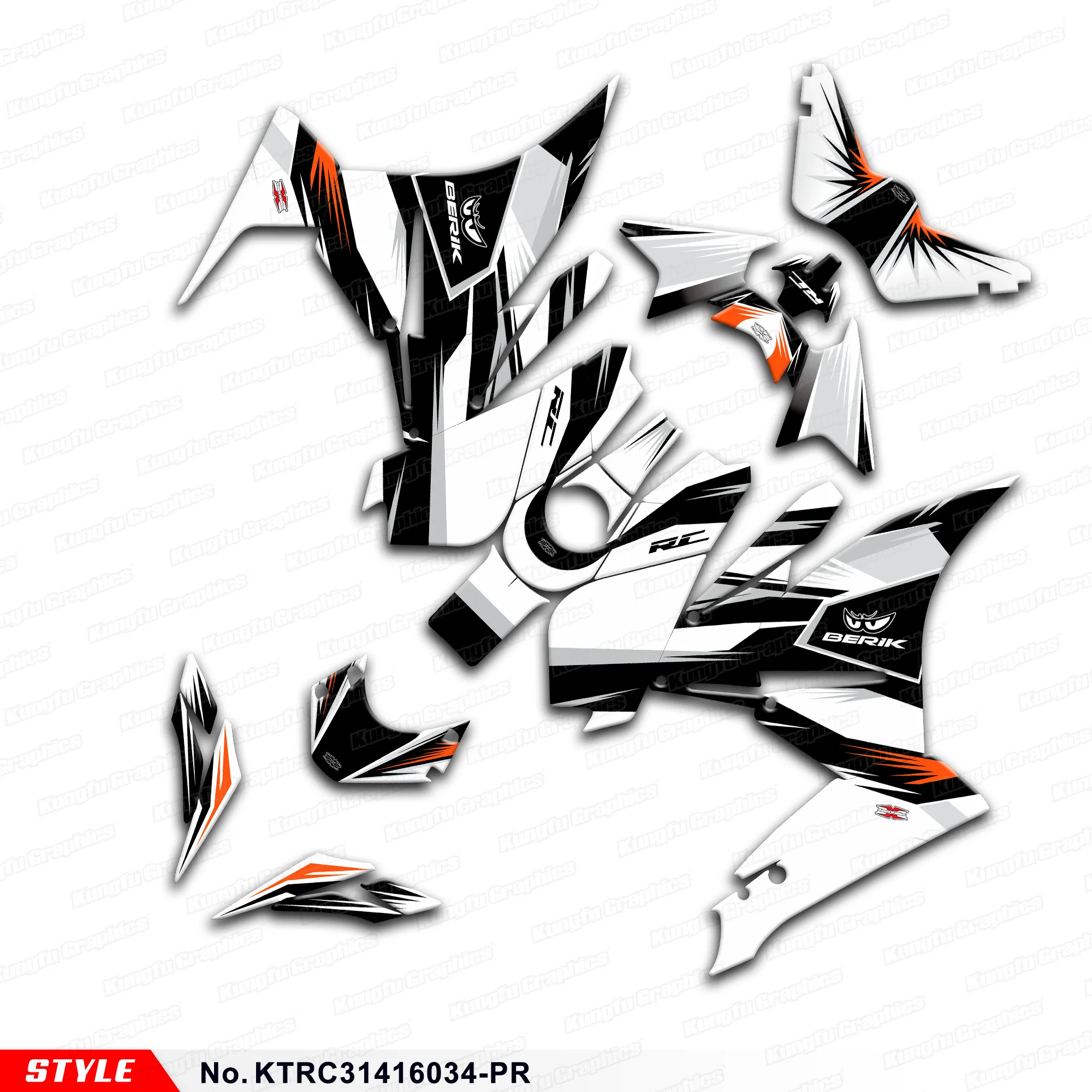 Aftermarket Graphics Adhesive Stickers for KTM RC 125 200 RC125 RC200 2014 2015 2016, KTRC31416034-PR