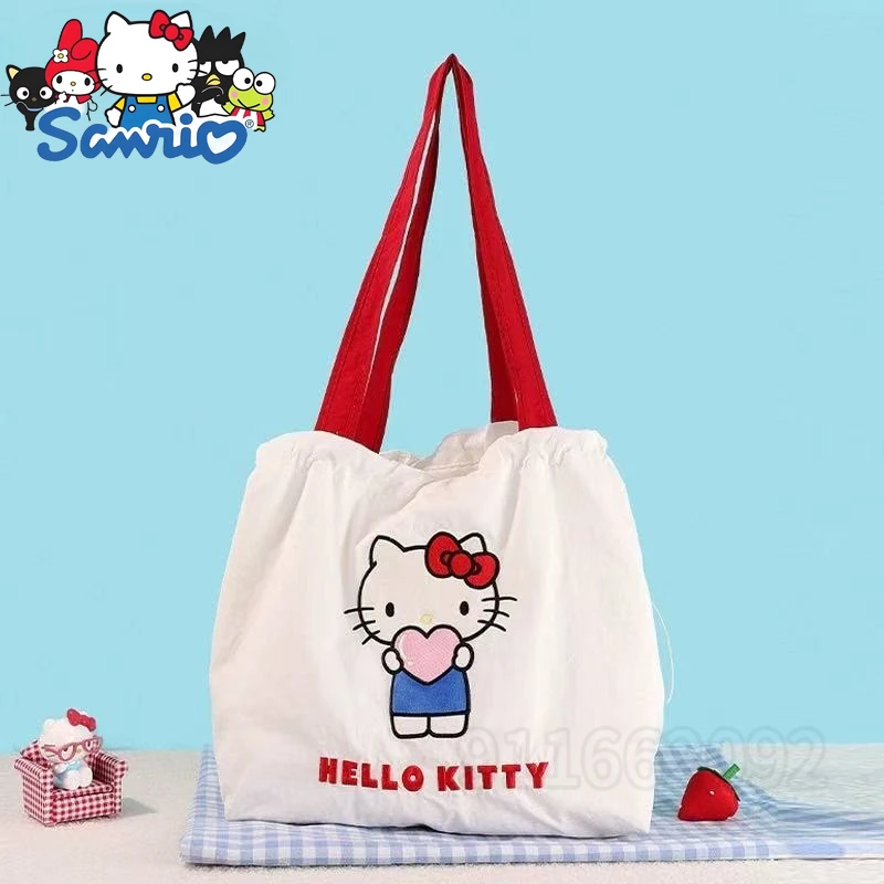 

Sanrio Hello Kitty New Women's Shoulder Bag Luxury Brand Original Women's Handbag Large Capacity Embroidery Casual Women's Bag