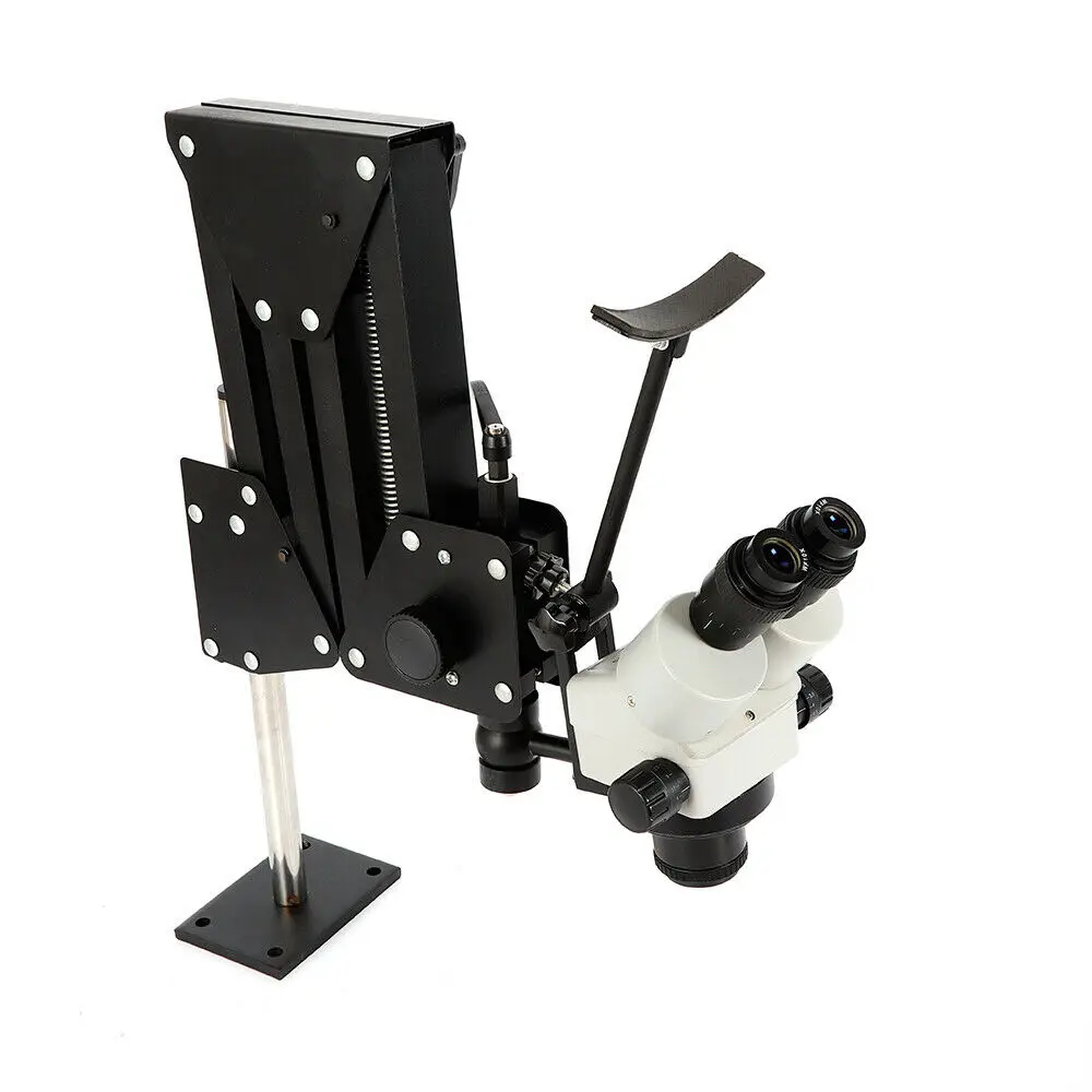 

Professional Jewelry Microscope Stand 7X-45X Zoom Stereo Microscope 360° Rotation Spring Bracket for Jewelry Inlay Repair Tool