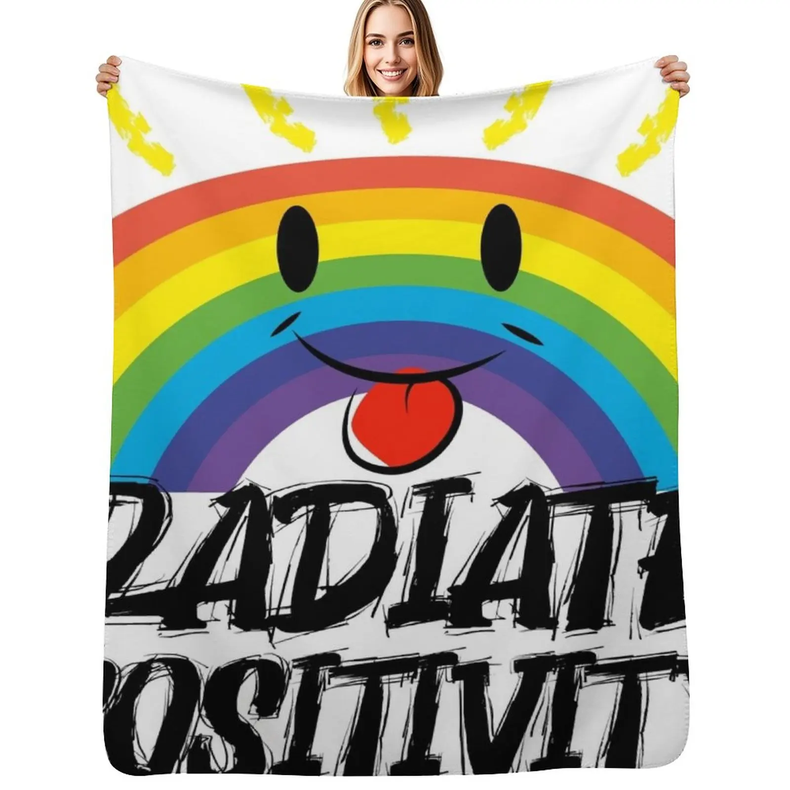 Radiate Positivity Throw Blanket Luxury St Cute Designers Travel Decorative Throw Blankets For Bed Blankets