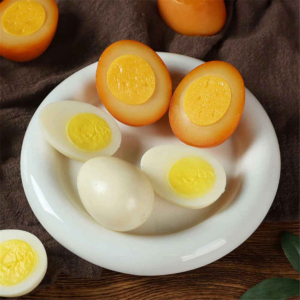 

Poached Fried egg fake simulation food display props hotel restaurant Kitchen decoration artificial Boiled chicken egg model