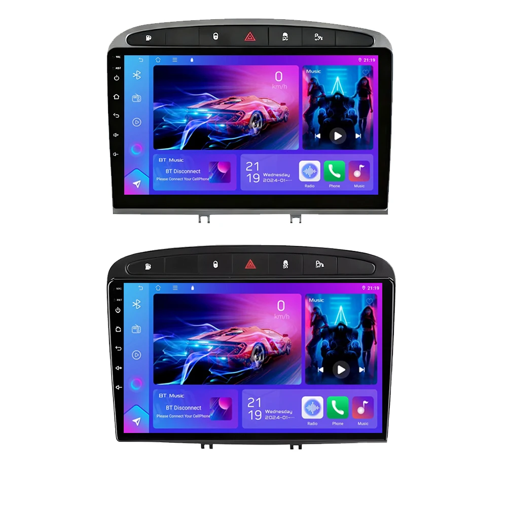Radio samochodowe z Androidem 16 do Peugeot 408 1 2012 - 2020, do Peugeot 308 1 T7 2007 - 2015, bezprzewodowy Android Auto, ekran dotykowy, 4G — 2