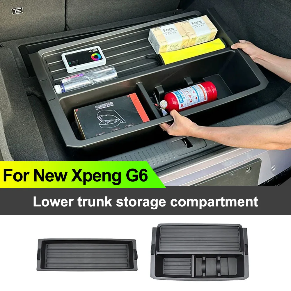 2 Pcs Fit For New Xpeng G6 2026 Lower Trunk Storage Box ABS Material Automotive Modification Supplies Neat Storage Waterproof