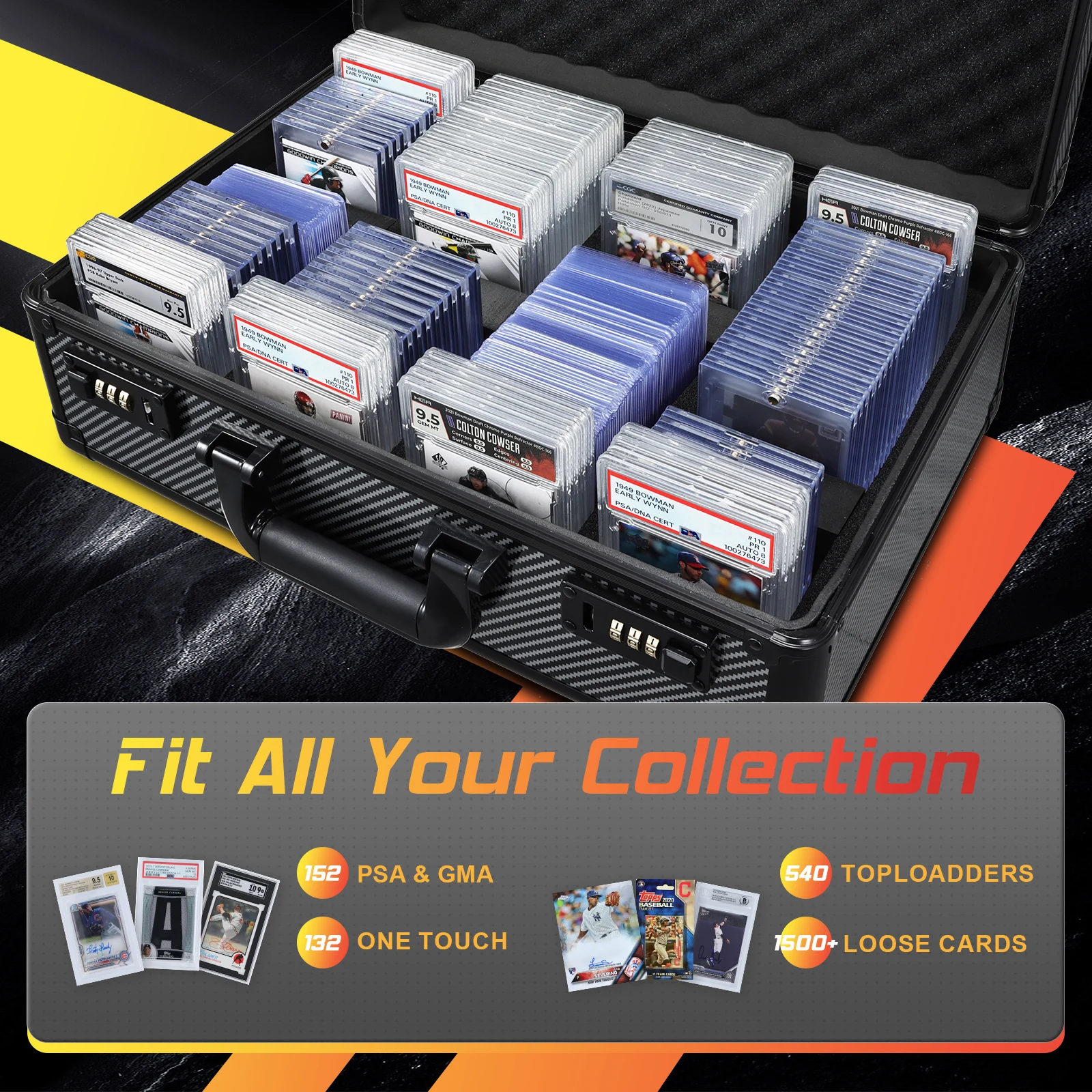 Graded Card Case Trading Card Storage Display Box Toploader Card Cases for Sports Cards Slab Case for Baseball Cards Box