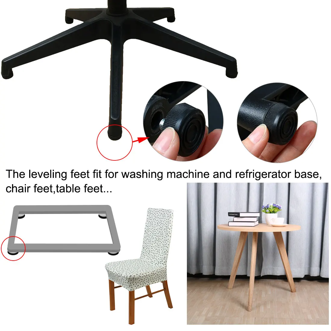 8pcs 30xM8x10 Adjustable Leveling Foot Furniture Desk Sofa Adjustable Leveling Threaded Glide Feet Cabinet Table Floor Protector