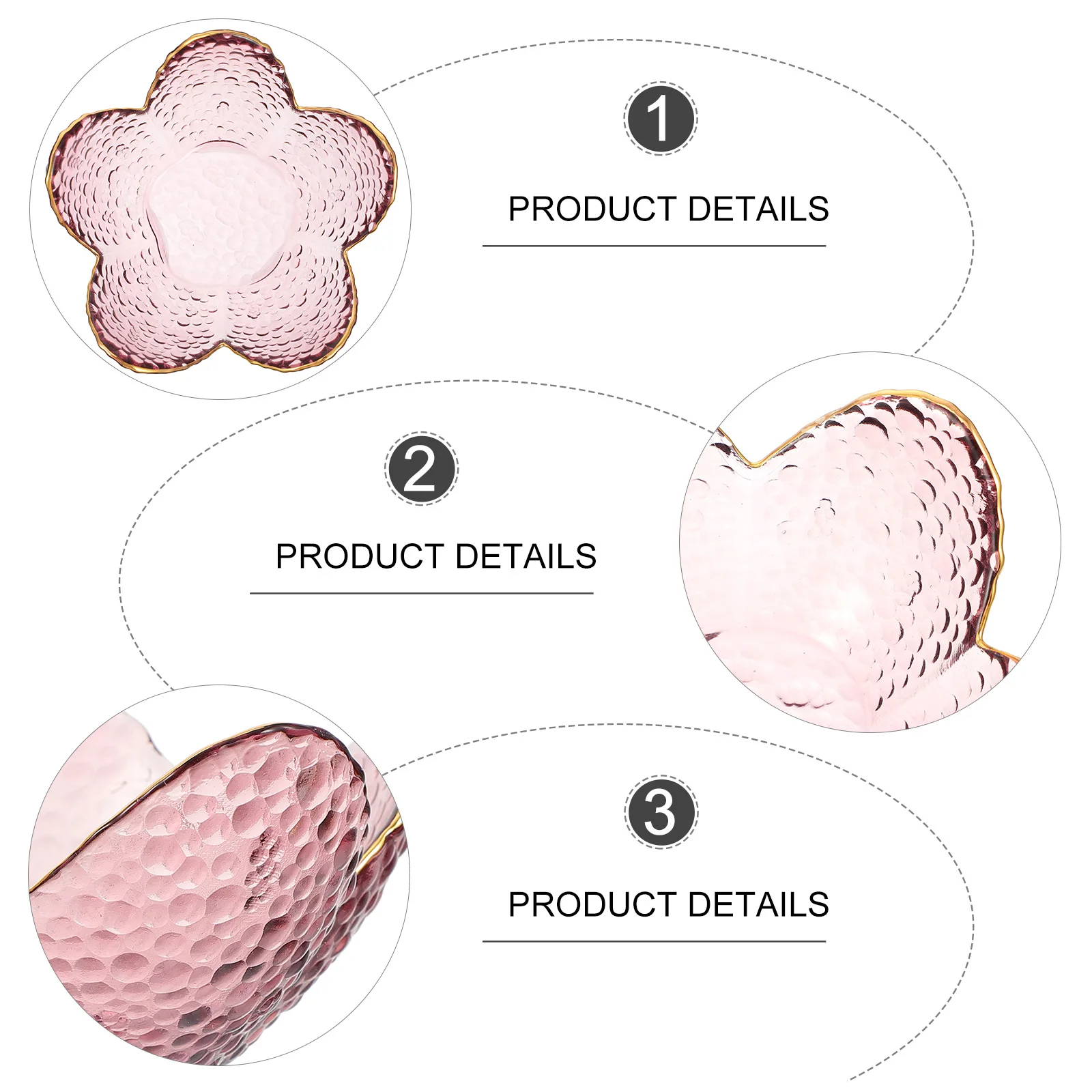 1Pcs Gold Edge Glass Lotus Fruit Plate Elegant Home Tableware Candy Dessert Salad Storage Tray Gift Lotus Fruit Plate