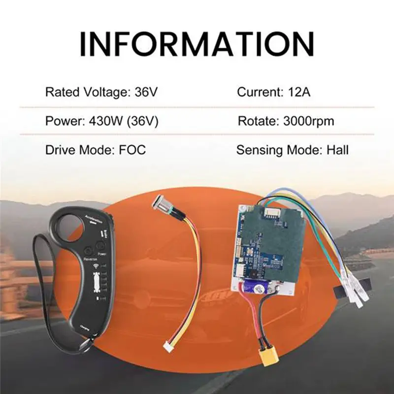 A99I-For Electric Skateboard Single Drive Belt Motor Controller Set Longboard ESC Scooter Mainboard With Remote Control Replacem