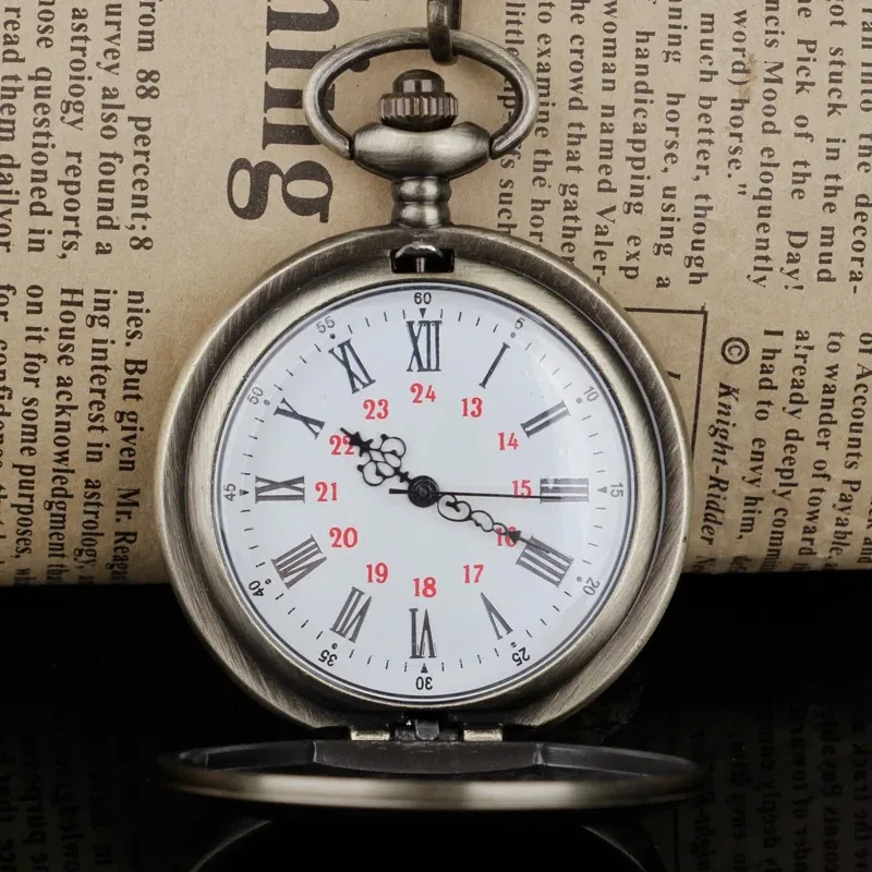 Antique Pure Color Smooth Quartz Pocket Watch High Quality Steampunk Chain Clock Necklace Pendant Relogio Masculino