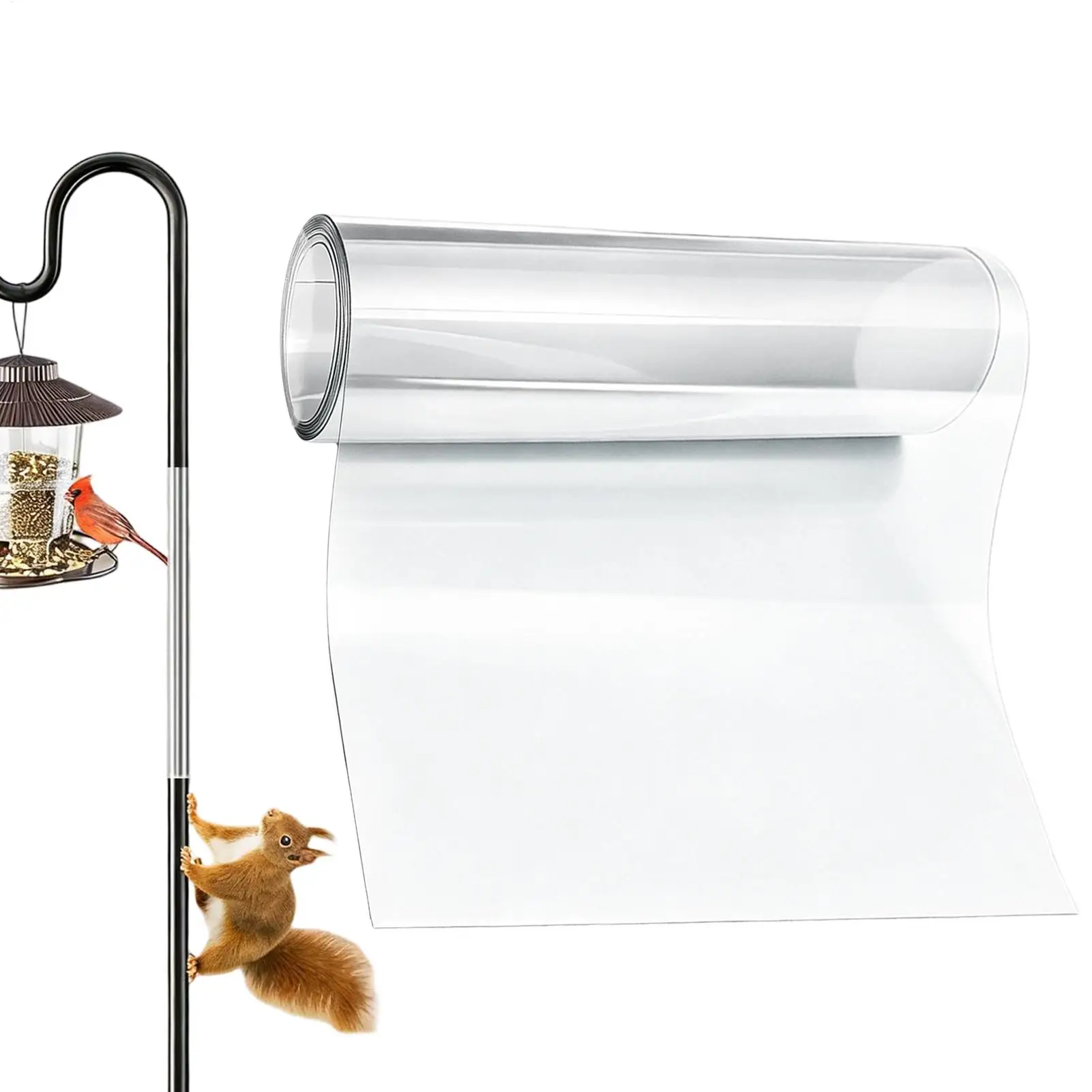 

Cuttable Squirrel Baffle Heavy Duty Waterproof Transparent Bird Feeder Shield Protector Cover for Outside Garden Yard Tree Trunk