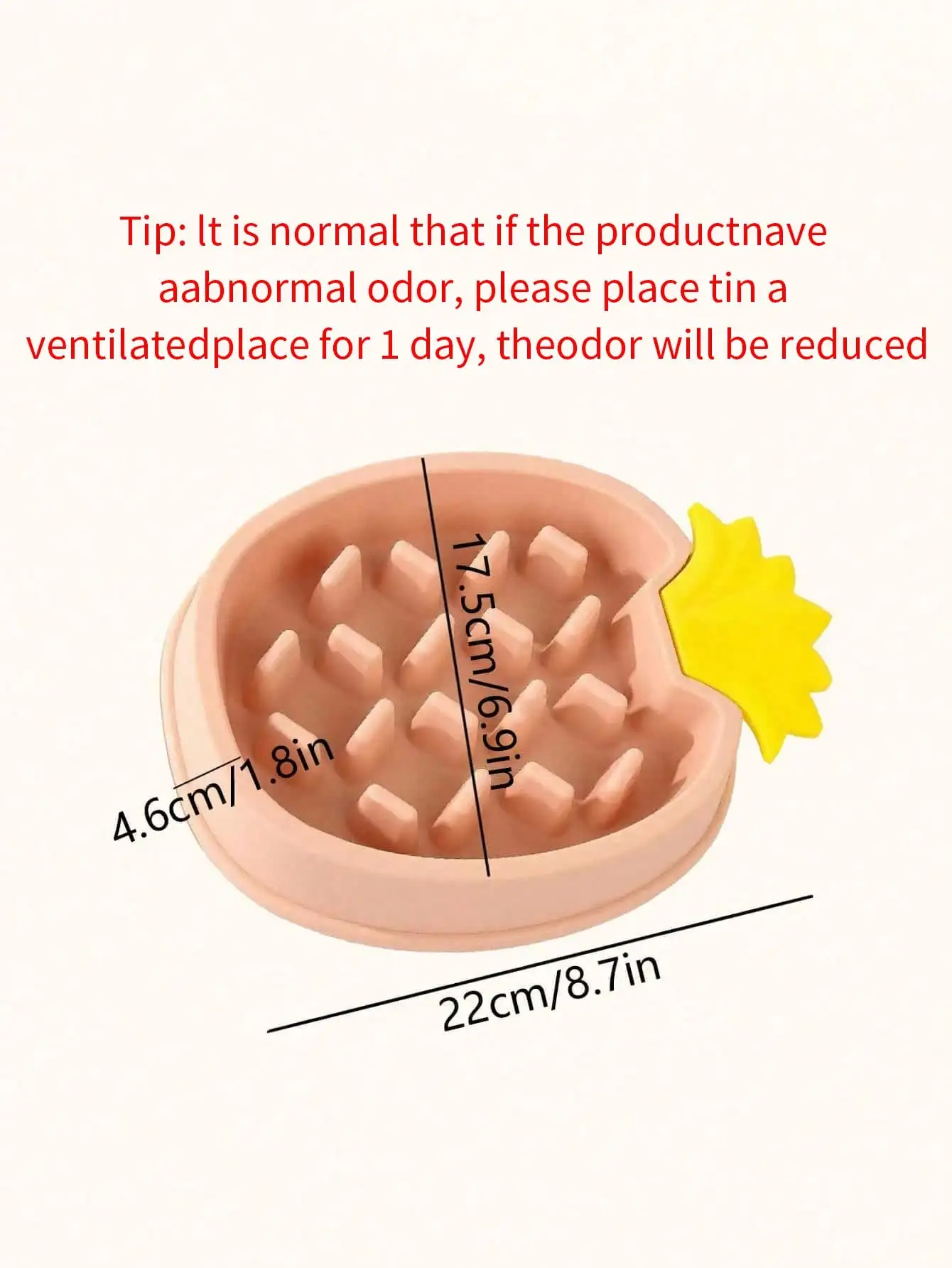 Slow feeder pet pineapple shaped food bowl promotes healthy eating habits and reduces bloating