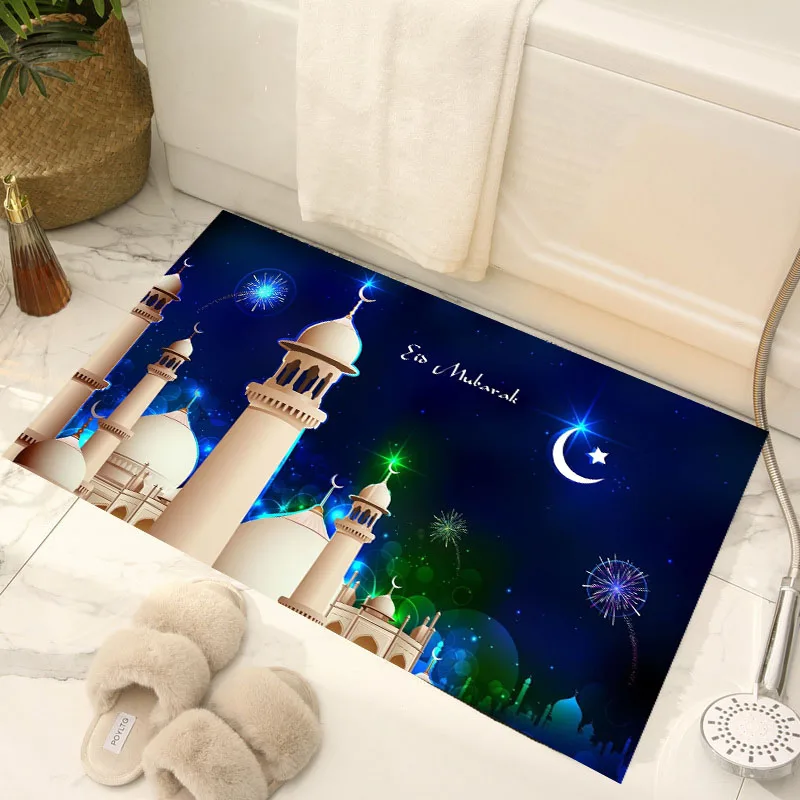 Ramadan Holiday Water Absorbing Mat Bathroom Floor Mat Bathroom Entrance Anti Slip Dirty Floor Mat Bedroom Living Room Floor Mat