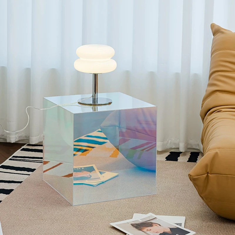 

Colored Acrylic Coffee Table Living Room Sofa Side Table Bedroom Bedside Table Creative Square Storage Desk Nordic Furniture