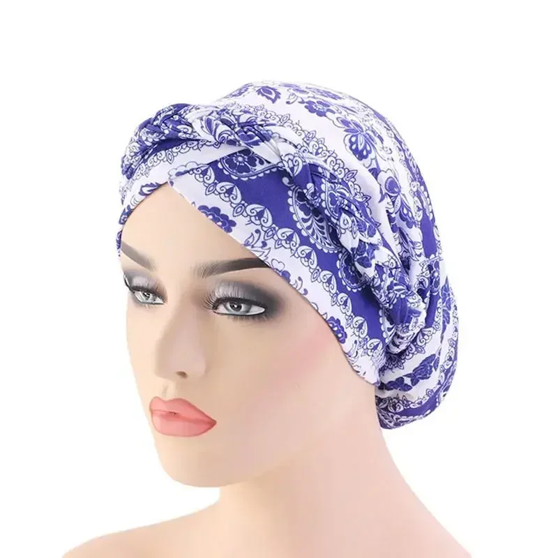 Boho Women Muslim Beanie Hair Loss Hat Printed Hats Braid Cancer Chemo Head Cover Caps Bonnet Islamic Turban Arab Head Wrap New