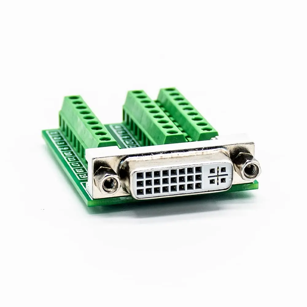 DVI Female to 24+1 Pin Breakout Board Adapter, Straight Connector Terminal for Cable Assembly and Testing