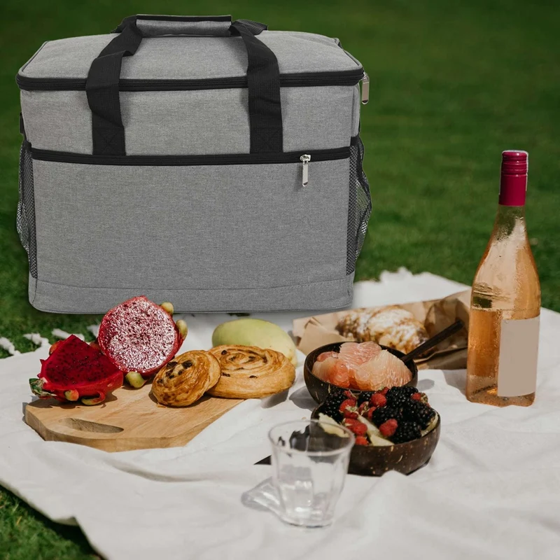 MLGB-Cool Boxes For Food,33 Liters Foldable Picnic Cooler Bag 1 Shoulder Handbag, Large Portable Picnic/Travel/Office