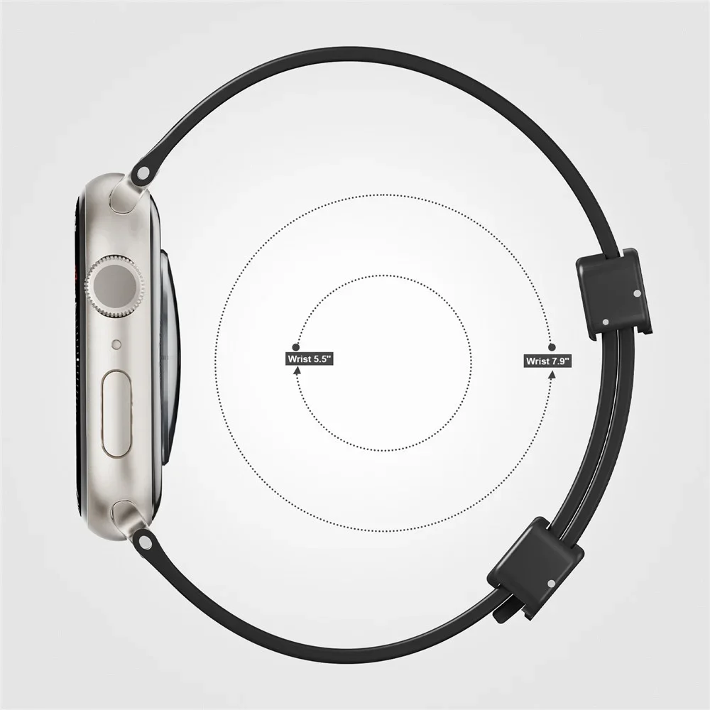 สายซิลิโคนสำหรับ Apple Watch, สายนาฬิกาสำหรับเปลี่ยนสำหรับ Apple Watch 49มม. 45มม. 44มม. 41มม. 40มม. ยืดหยุ่น
