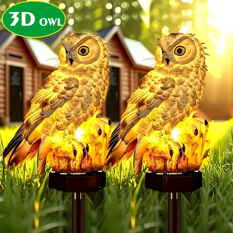 

Садовый светильник с солнечной совой, уличный водонепроницаемый светильник для дорожки, светильник с умным датчиком, декор патио, освещение газона, ландшафтный светильник
