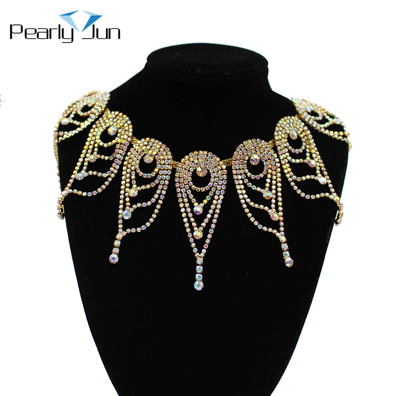 Peacock Drop Long Tassel Crystal Rhinestone Fringe Trim Crystal Decorative Chain Wedding Dress Accessories ML076