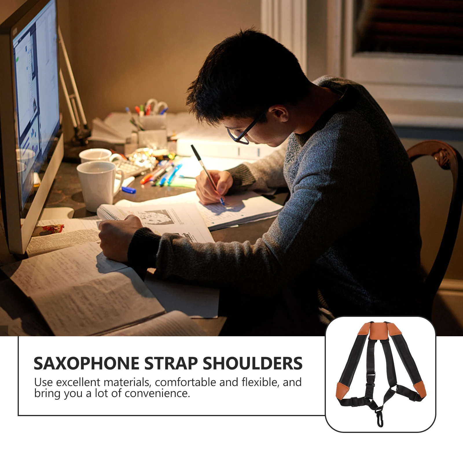 

2 Pcs Saxophone Strap for Adjustable Fixing Supply Shoulder Belt Universal