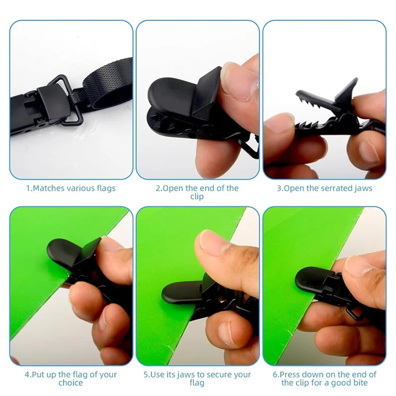 AB34-10PCS Garden Flag Clips Anti Wind & Garden Flag Stoppers Holder Clips Small Flag-Pole Clips To Hold Flag For Yard Flags