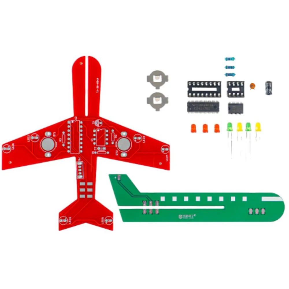 Learning Soldering DIY Airplane Kit 3 Color LED Flashing Lights Airplane Soldering Project Kit for Student Soldering Practice