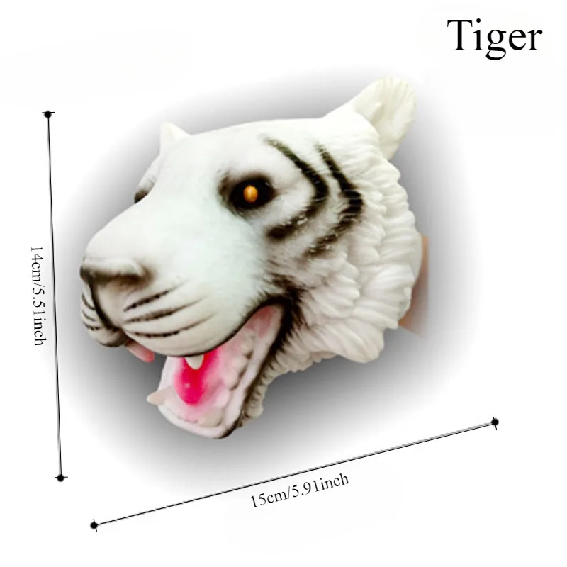Dinossauro fantoches de mão luvas brinquedos de borracha macia simulação animal tubarão tigre modelos hipopótamo figura para crianças assustando piadas brinquedos