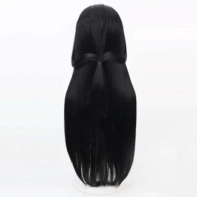 Peluca de pelo largo negro Game Goddess of Victory NIKKE para mujer, pelucas de pelo sintético largas y rectas resistentes al calor para película Anime Cos