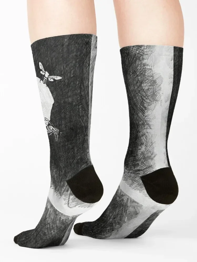 Gothic bee Socks gift winter thermal set hiking Man Socks Women's