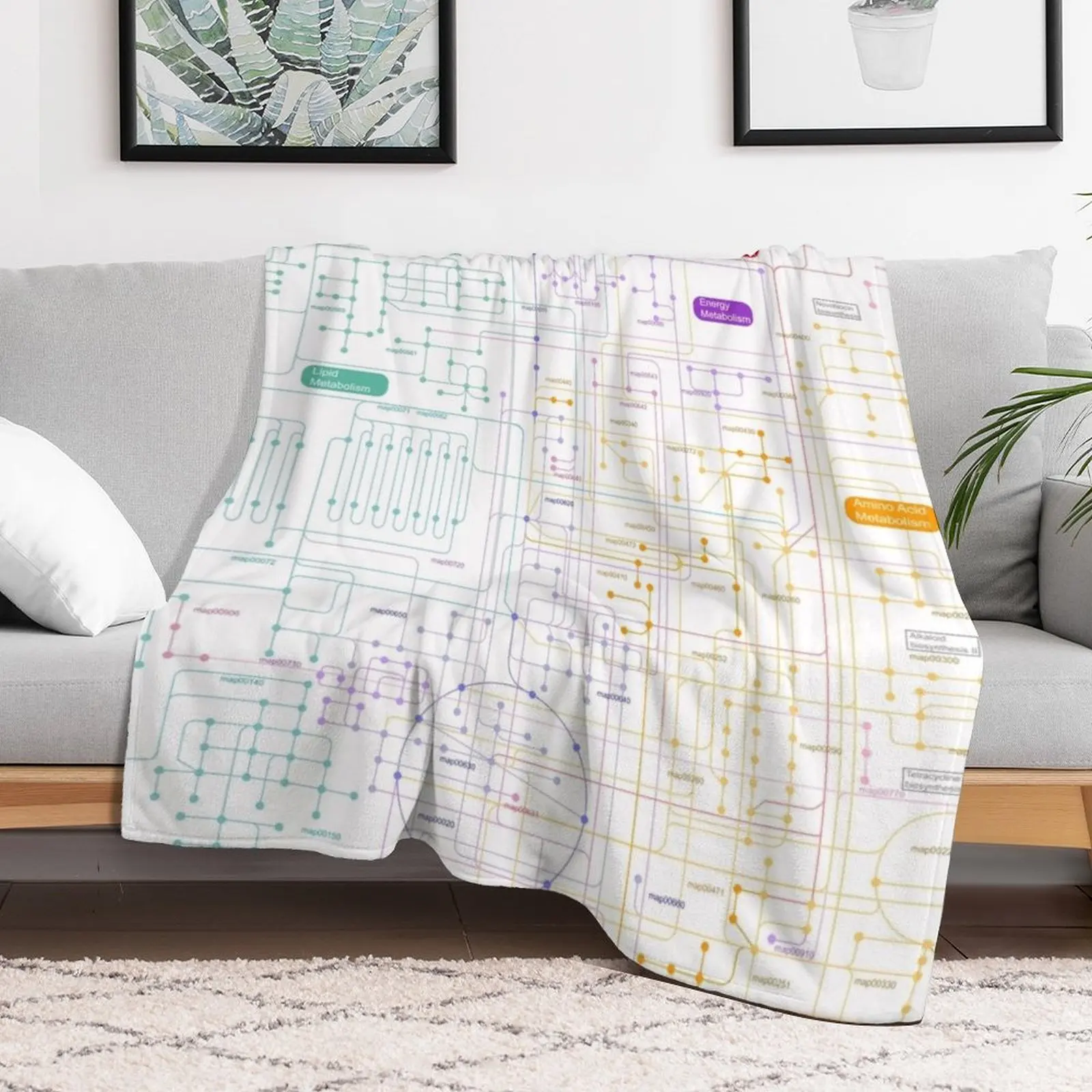 

Metabolic Pathways Throw Blanket Plaid Soft Plaid Single Picnic Blankets