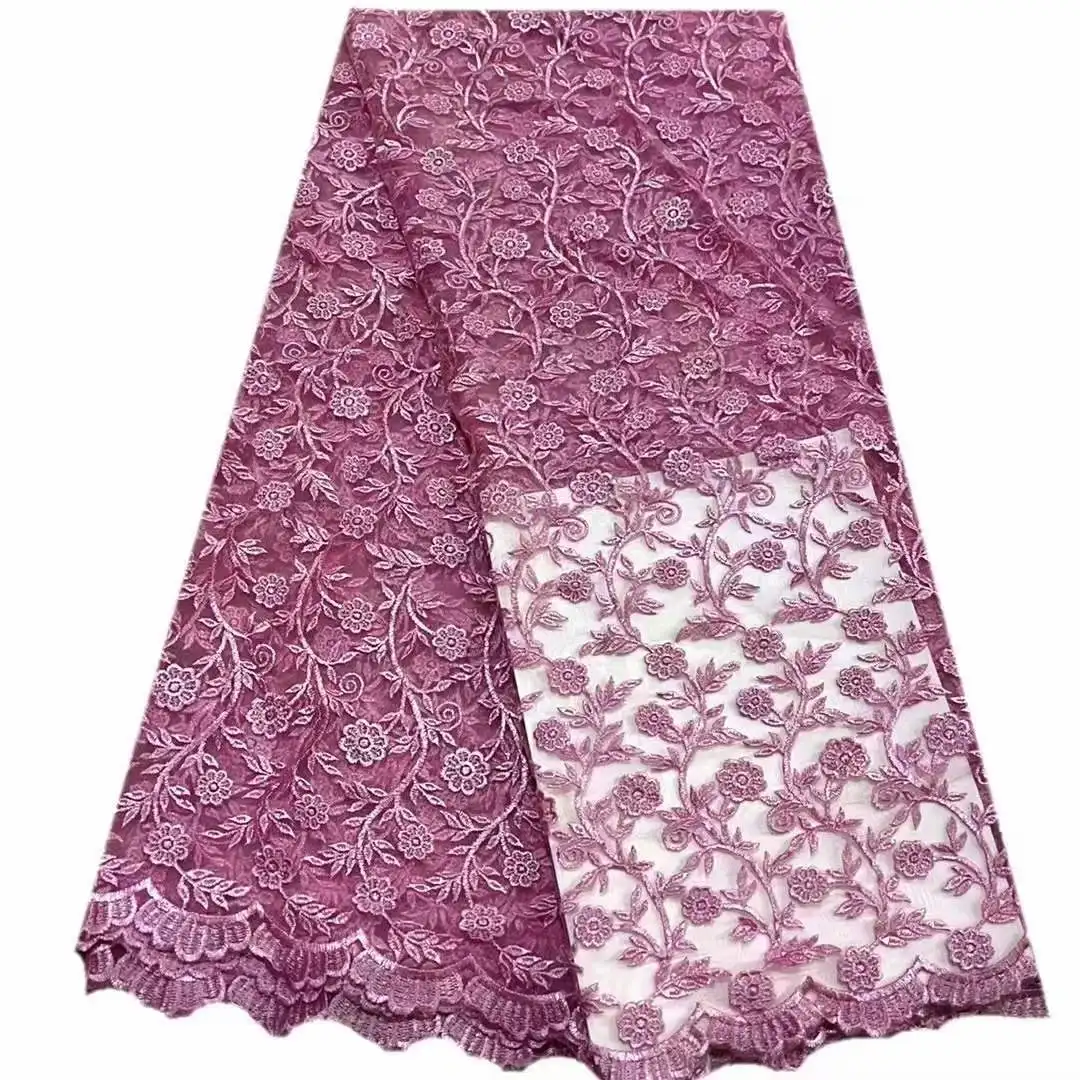 

French Tulle Lace Fabric 5yards Embroidered Nigerian Lace Fabric High Quality African Lace Fabric For Women Dress CD