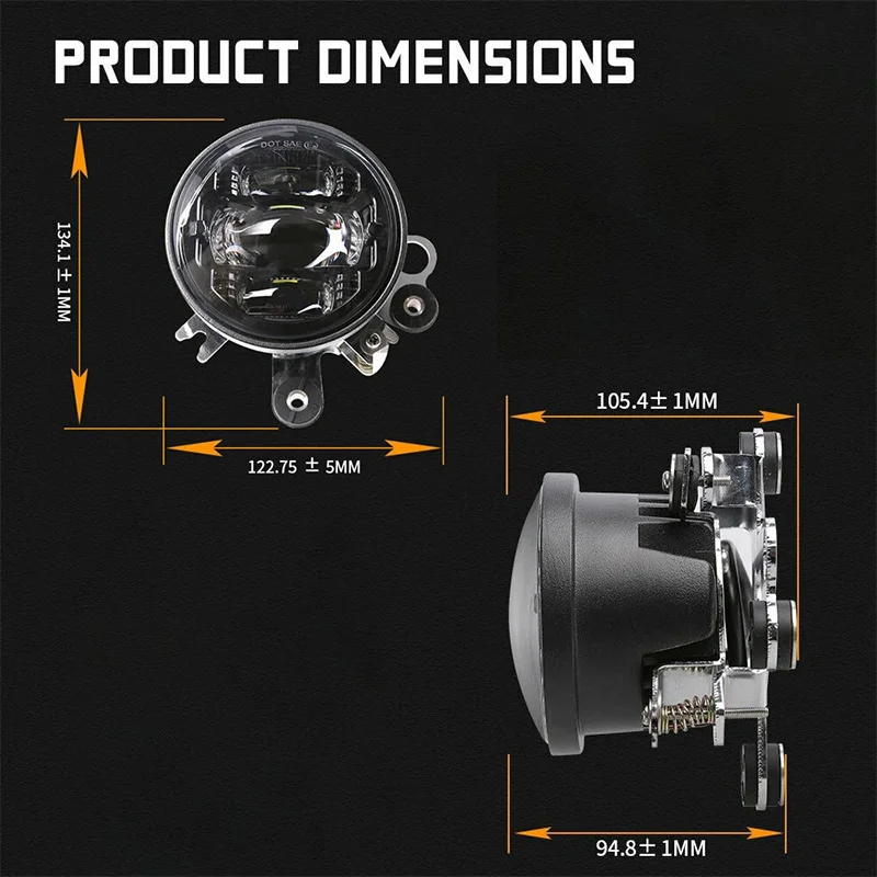 DOT Driving Motorcycle Front Auxiliary Light Waterproof Passing Lamp LED Fog Lights For Honda Goldwing 1800 GL1800 2012-2017