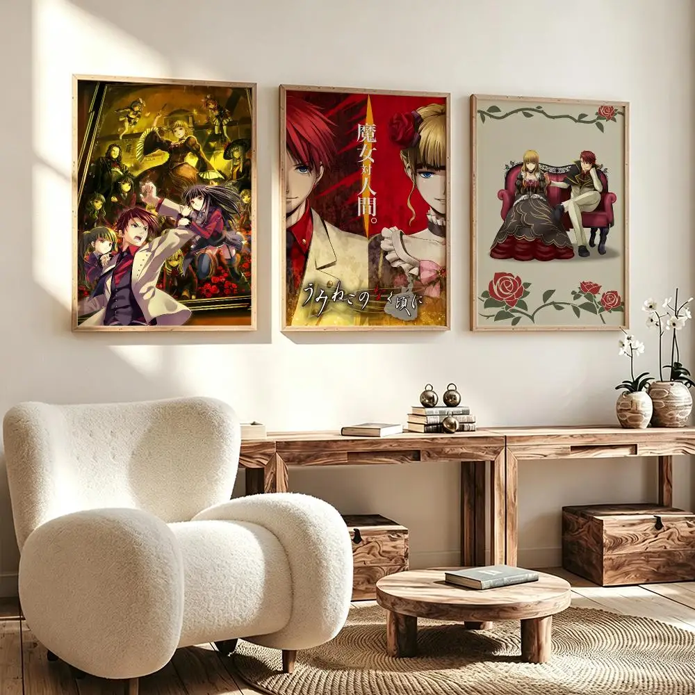 anime Umineko When They Cry Poster Poster HD Waterproof Self Adhesive Wall Art Print Decor for Bedroom Living Room Gift