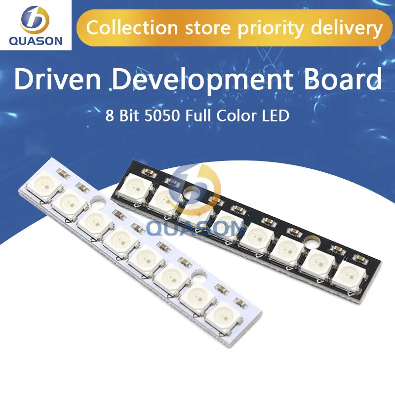 10Pcs 8Bits 8 Kanaals WS2812b 5050 Rgb Led Verlichting Ingebouwde Full Color-Driven Development Board