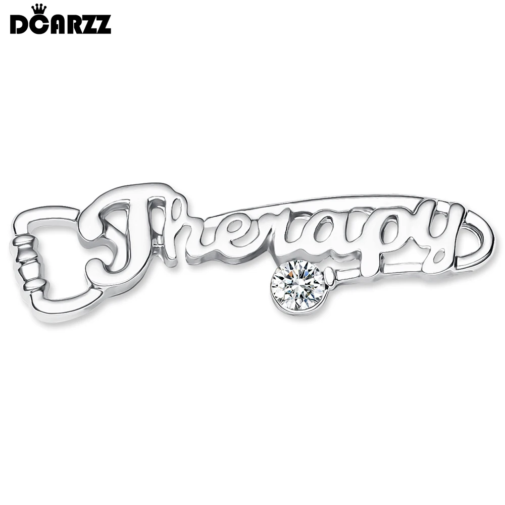 DCARZZ Therapist Psychology Brooch Pin Stethoscope Medical Charm Jewelry for Doctor Nurse Lapel Badge Gifts