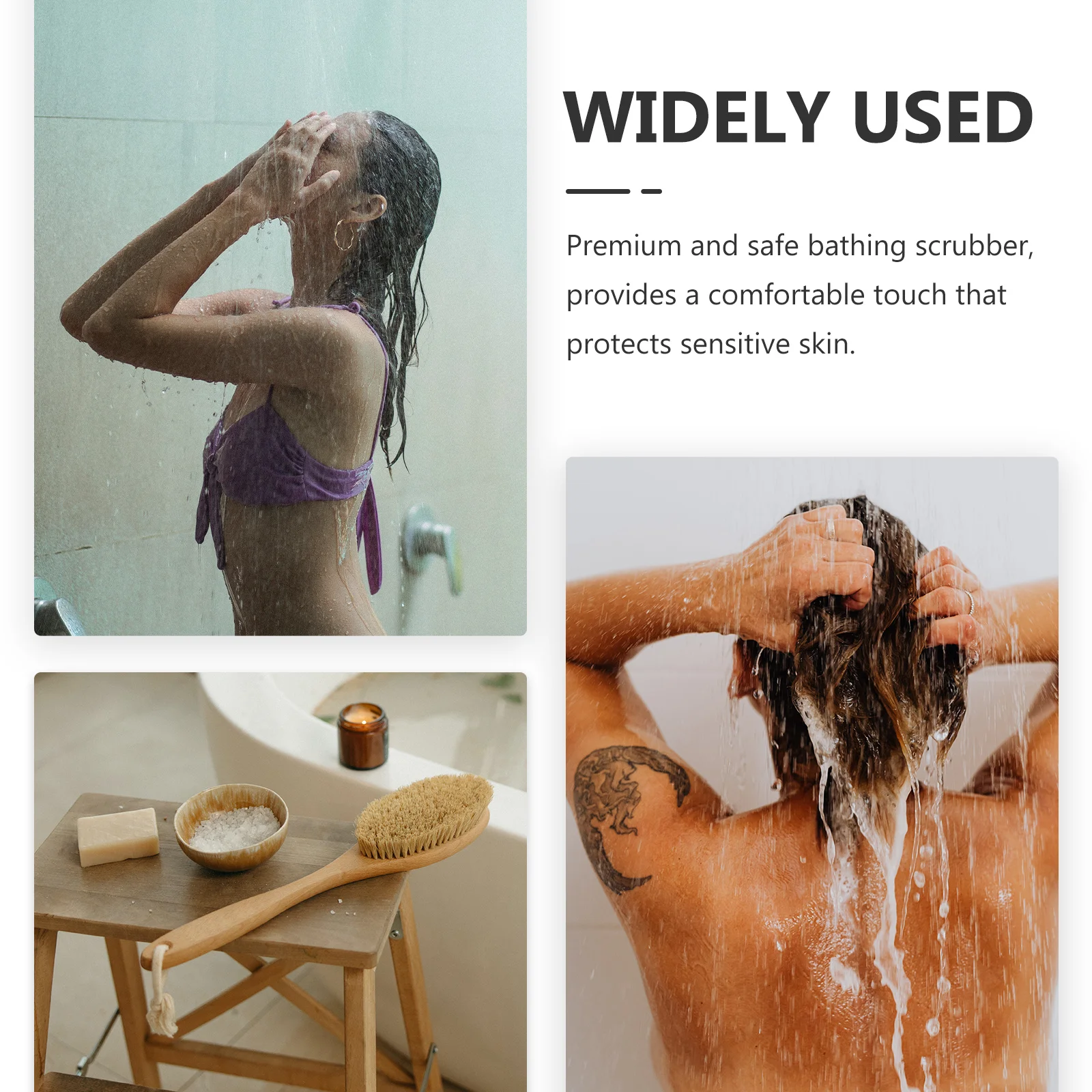 

Bath Brush Body Exfoliating Scrubber Long Handle Back Cleaner Tool Bathroom Supplies Lotion Applicator