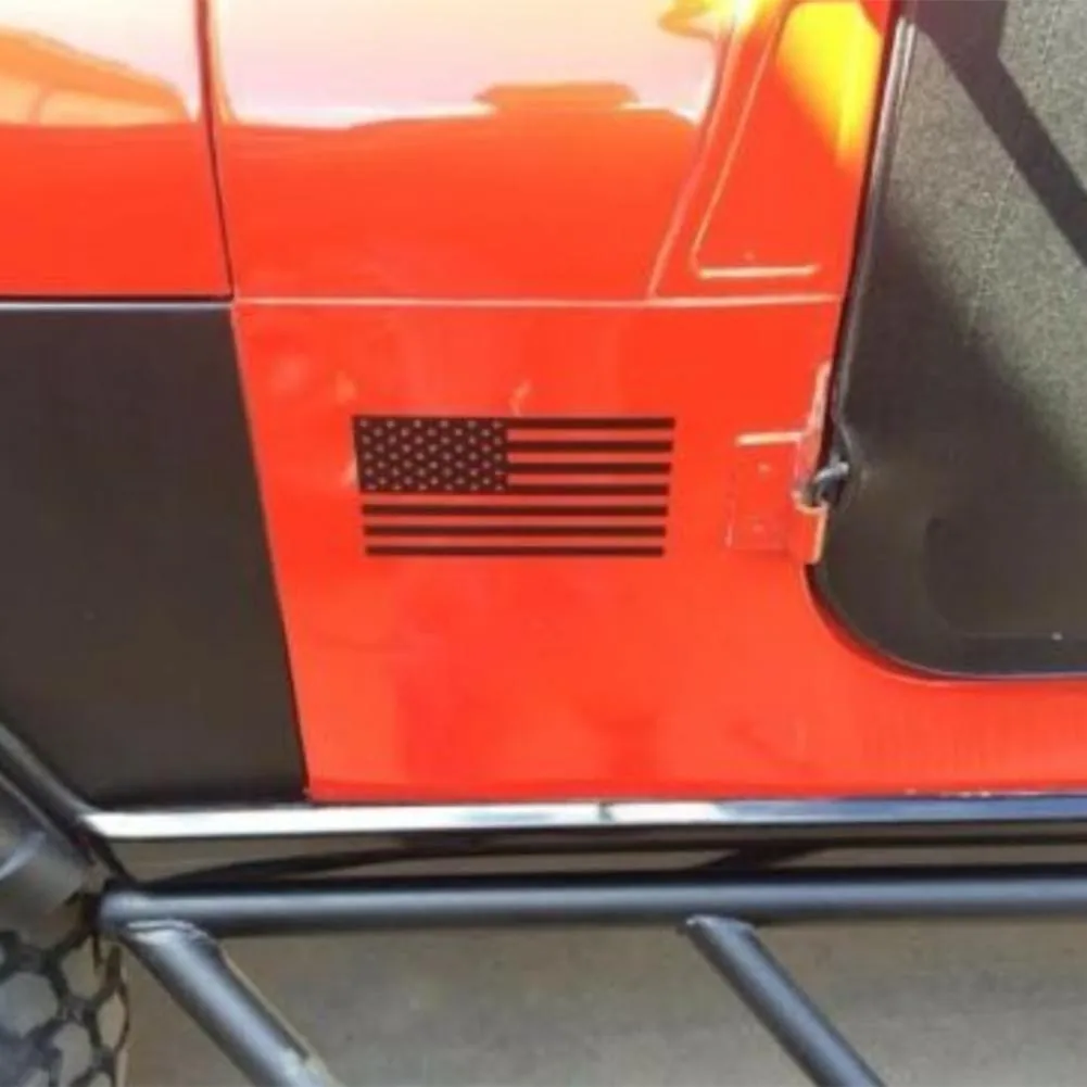 Vinyl For American Flag Sticker Bundle 2PCS for Jeep For Chevrolet Compatible with Automotive Exterior Right Left Side Hood