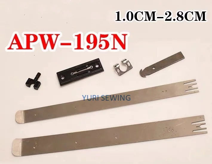 JUKI APW-195N/196N guage set, 10mm to 28mm, with needle plate and knife and needle clamp, industrial sewing machine parts