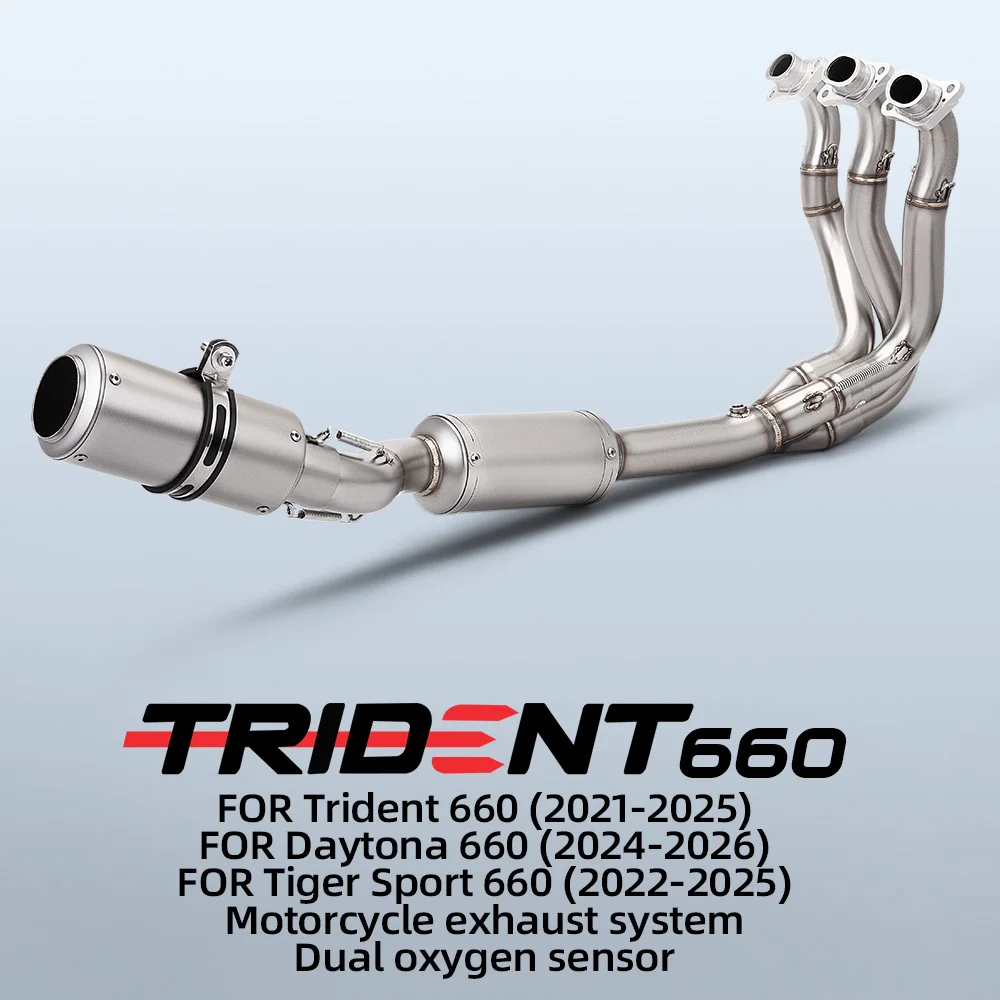 

Motorcycle exhaust pipe For Tiger Sport 660 Daytona 660 Trident 660 2021-2026 motorcycle exhaust 51mm front pipe
