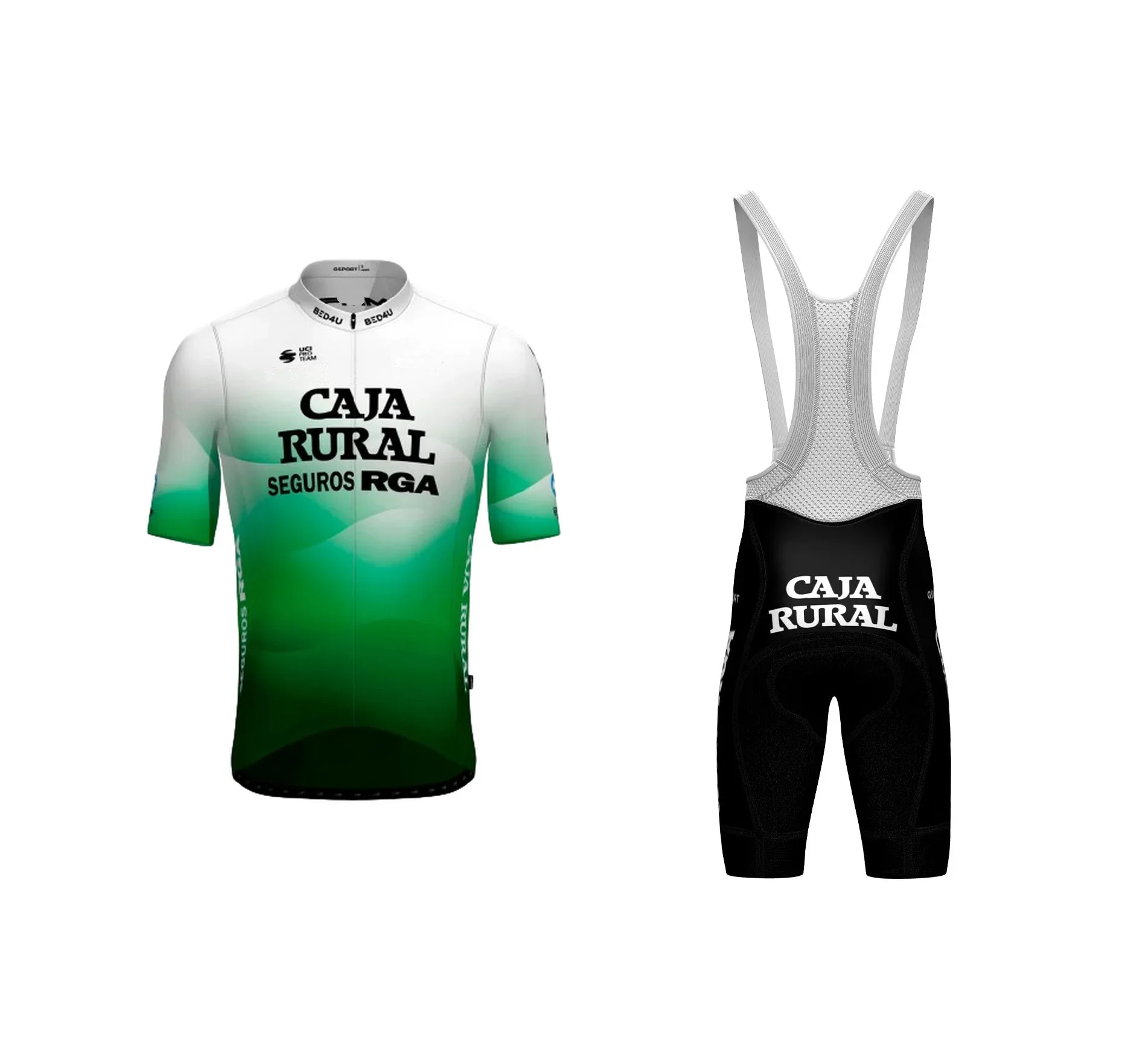 LASER CUT 2024 Caja Rural - Seguros RGA Team SHORT SLEEVE CYCLING JERSEY SUMMER CYCLING WEAR ROPA CICLISMO+BIB SHORTS