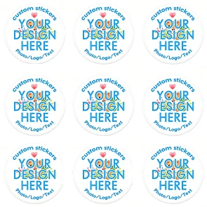 Custom Stickers Labels Logo Packaging Brand Name Advertising Baptism Wedding Birthday Decals Waterproof PVC with Various Shapes view 2