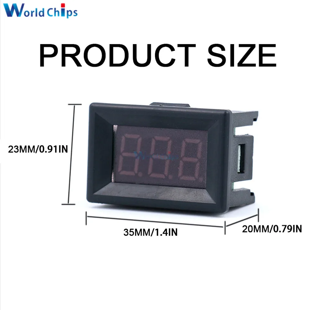 تيار مستمر 0-100 فولت 70-380 فولت 7-150 فولت 0.36 بوصة 2 سلك التيار المتناوب الفولتميتر الرقمي 0.56 بوصة 3 سلك إضاءة مقاومة للماء عرض تيار مستمر الجهد متر فاحص #6