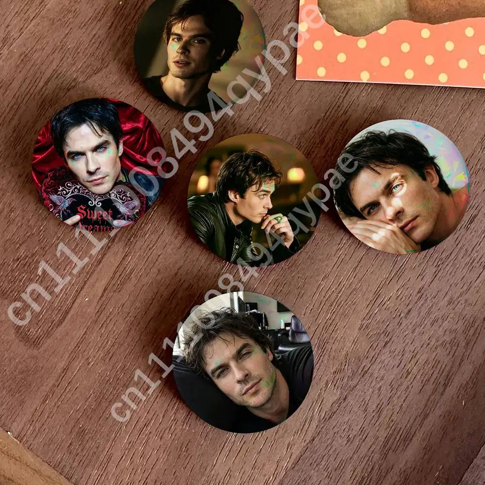 V-Vampire Diaries Ian Somerhalder   Button Pin Single Pack Anime Merch for Ita Bags Badge Collectible Buttons