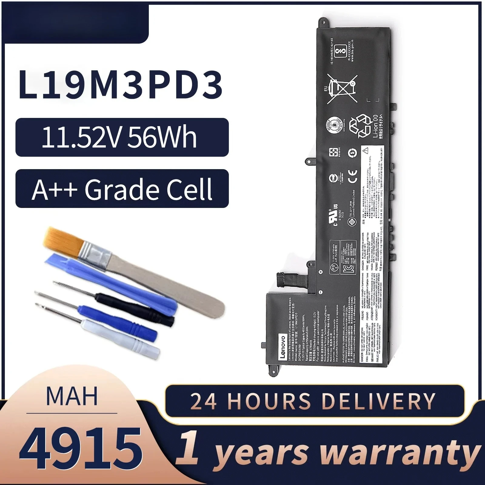 

L19M3PD3 Laptop Battery 13ARE,13IML For Lenovo Pro 13 2019 2020 2021 IdeaPad S540-13AP,13ITL series L19D3PD3,L19L3PD3