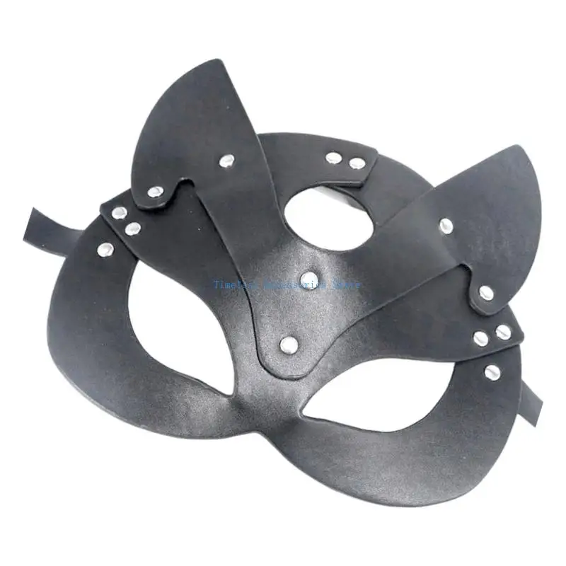 97QE Elegante maschera da coniglio per cosplay, design ergonomico, traspirante, in pelle PU, accessori per costumi per feste a