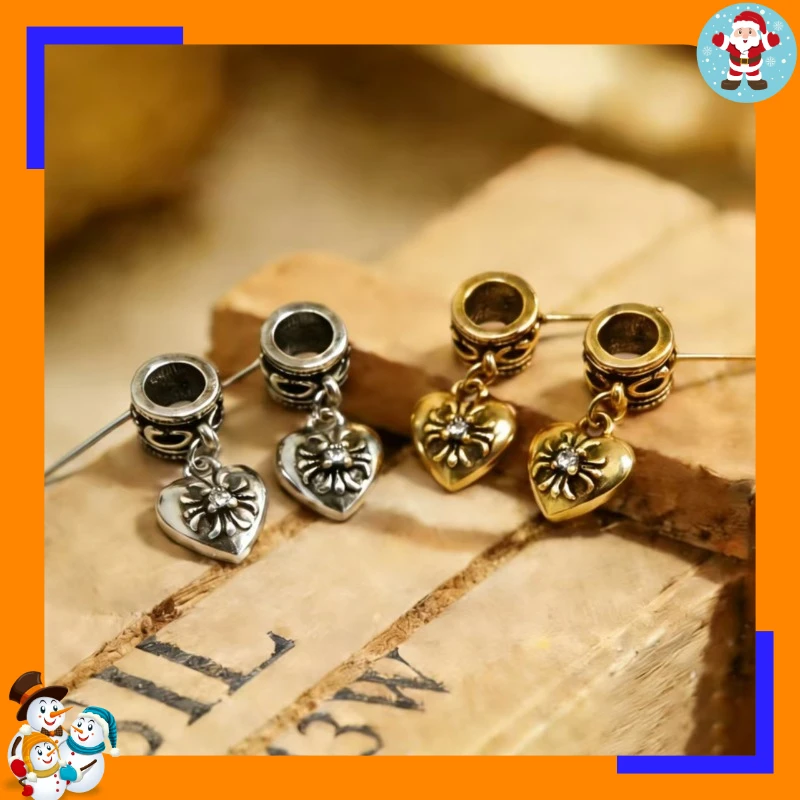 Retro Medieval Ear Needles with Diamonds, Retro Old and Light Luxury, Classic Personality, Fashionable and Versatile, The Same f