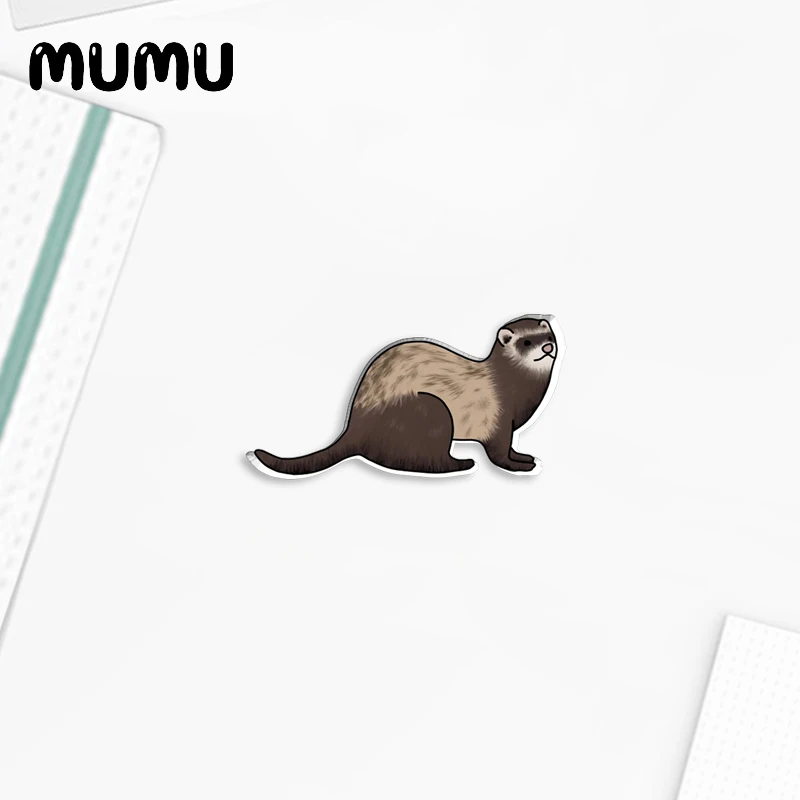 2023 New Cute Ferret Lapel Pin Animal Acrylic Brooches Handmade Epoxy Jewelry Shirt Bag Badge